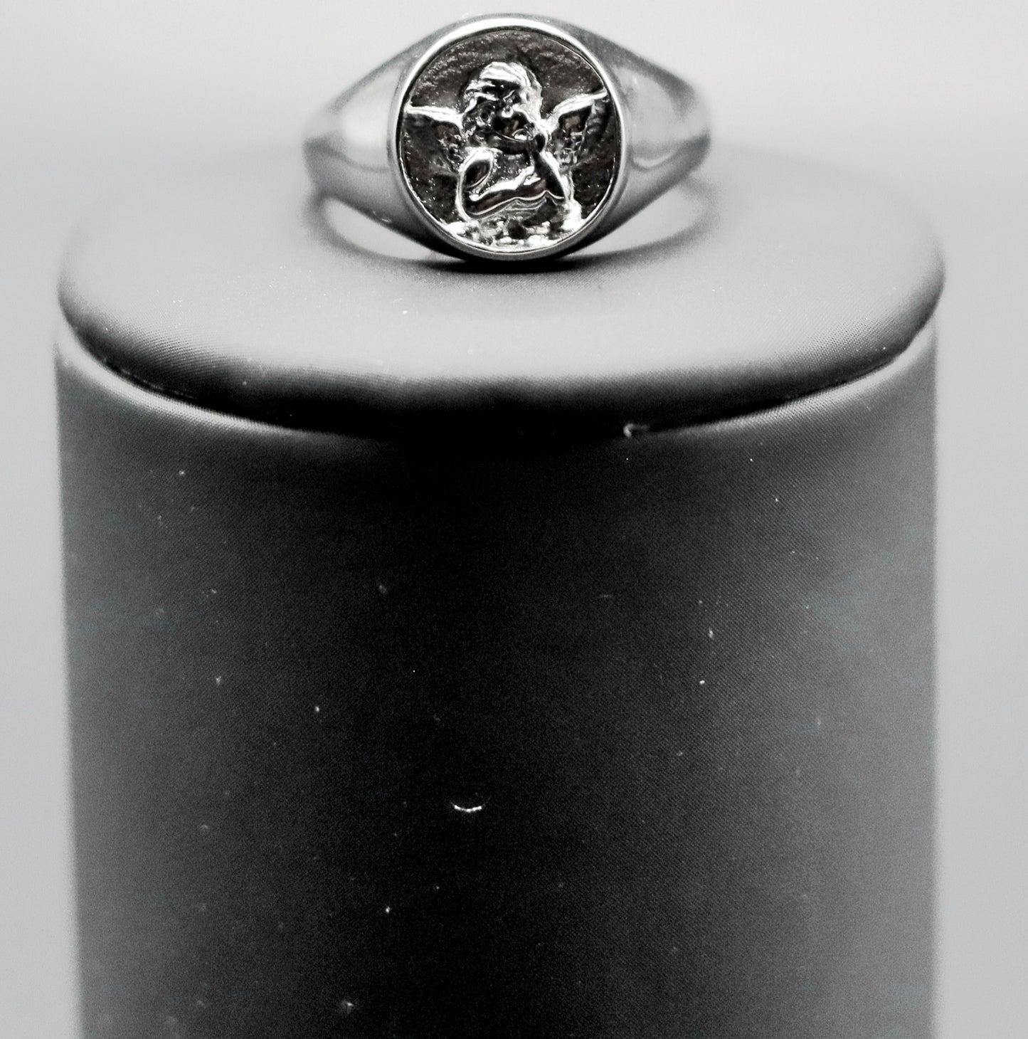 Bague chevalière Ange Gardien dorée ou argentée