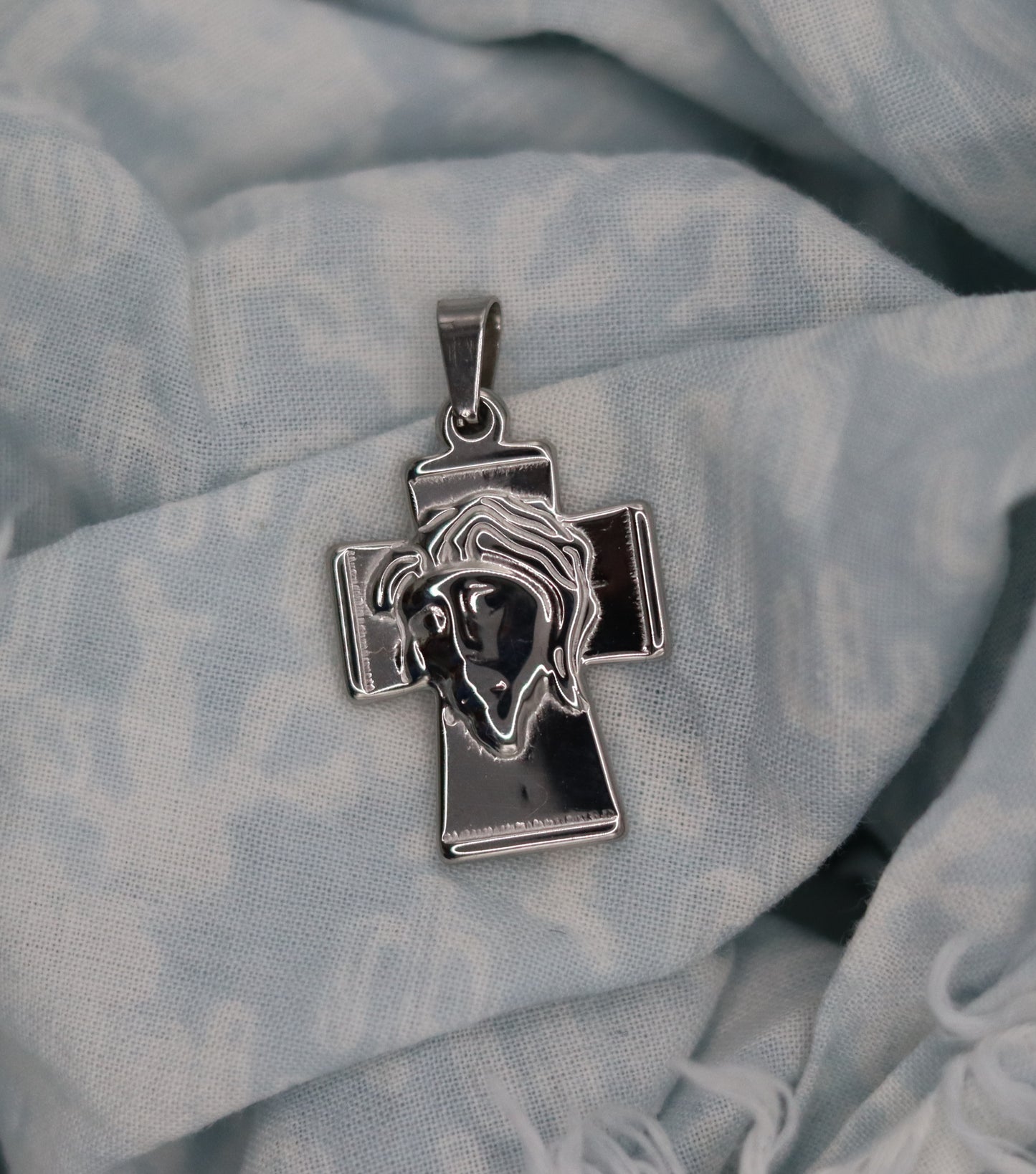 Pendentif Croix Christ Visage