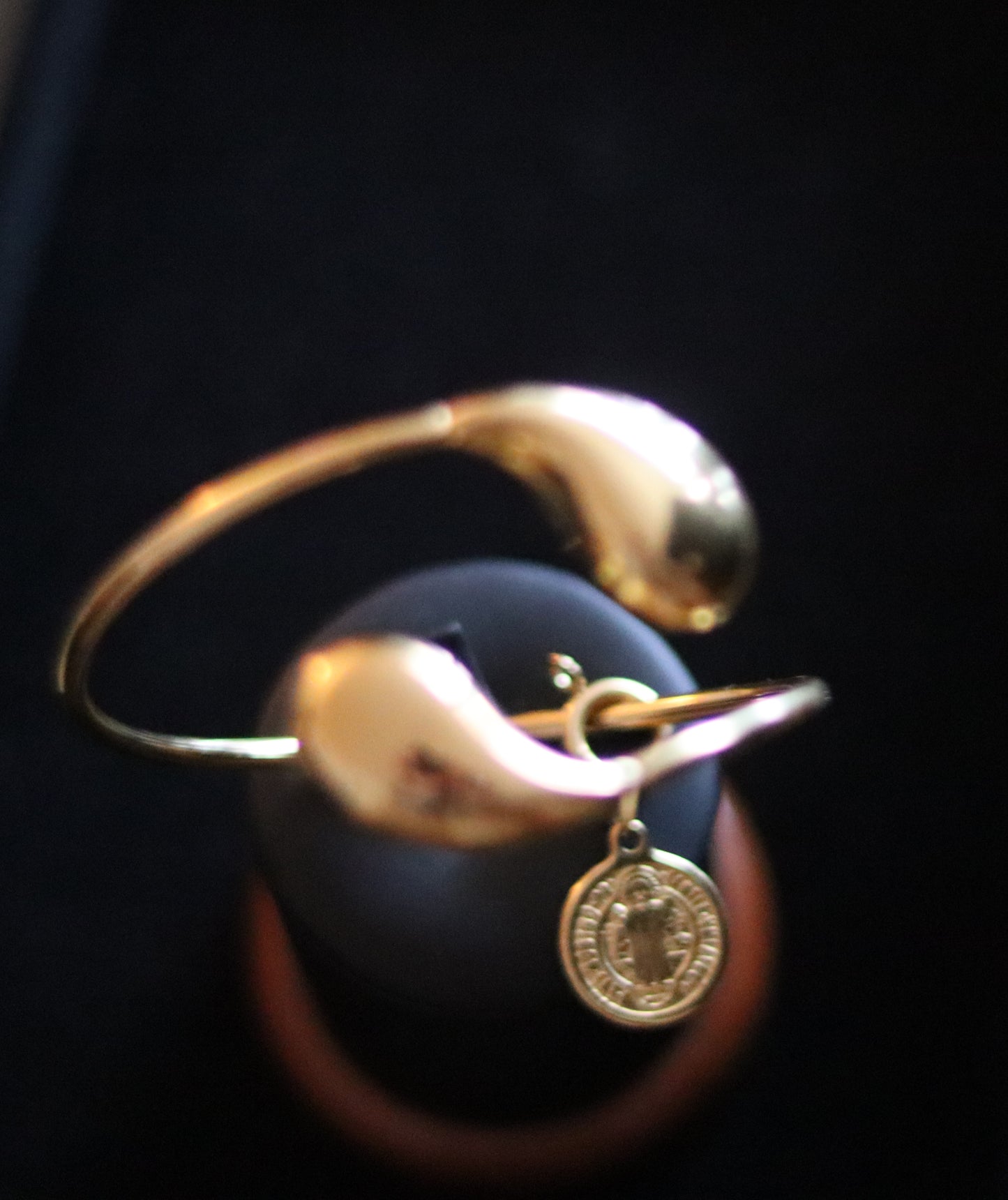 Bracelet JONC "TOI & MOI" ajustable pendentif amovible médaille Saint-Benoît